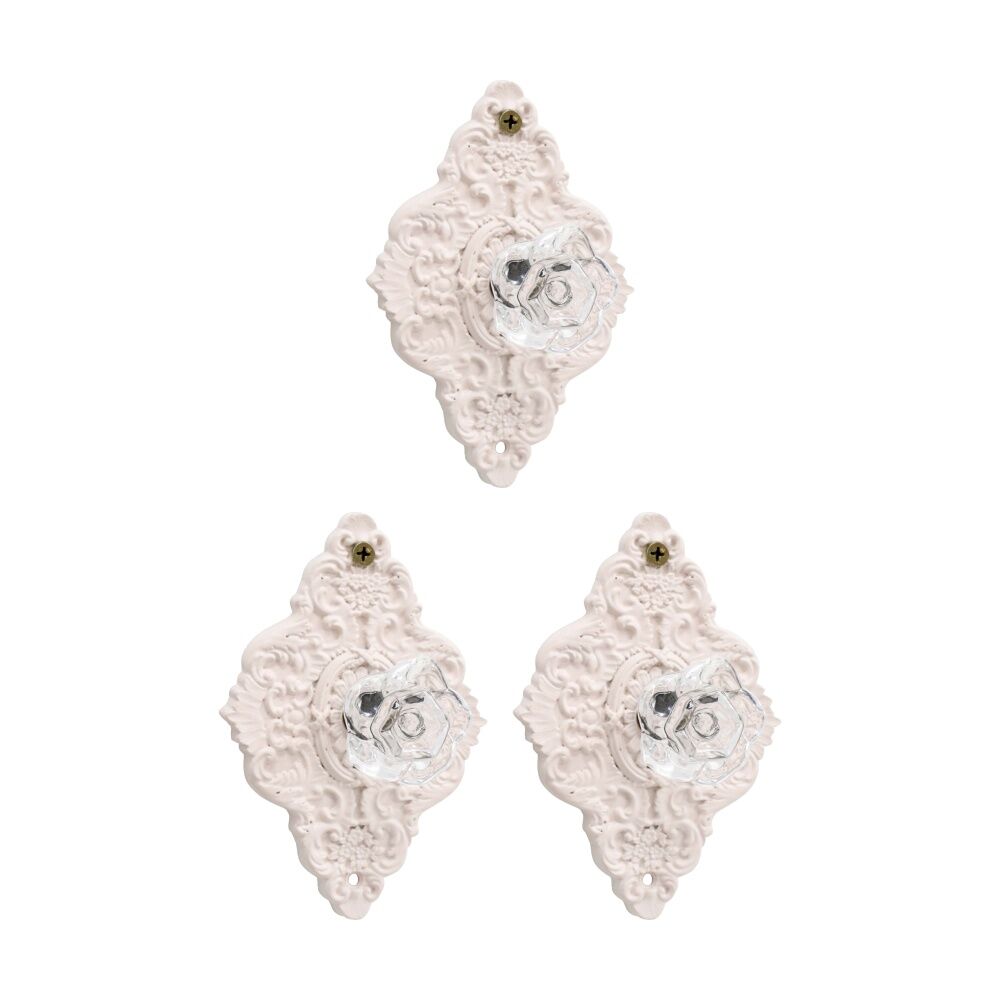 LVD Hermosa Diamond Pale Pink Resin Hook Home Wall Decoration 9.5x5x14cm (3 Pack)