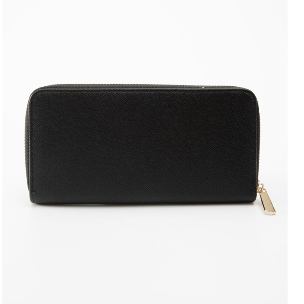 Tosca PU Wallet - Black - Textured Surface - Gold-Tone Zipper Pull - Rectangular Shape - Leather-Like Material Black — image 2
