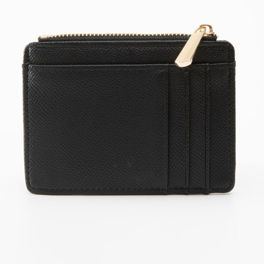 Tosca PU Wallet Textured Leather Cardholder Zip Around Slim Design Black Tosca — image 2