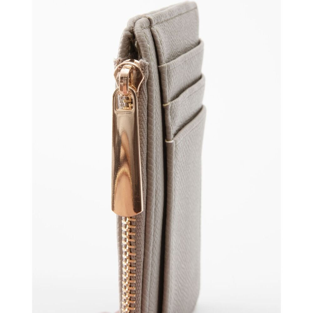 Tosca PU Wallet Textured Cardholder & Zip Slim Fit Purse Abbey Stone Beige Tosca — image 5
