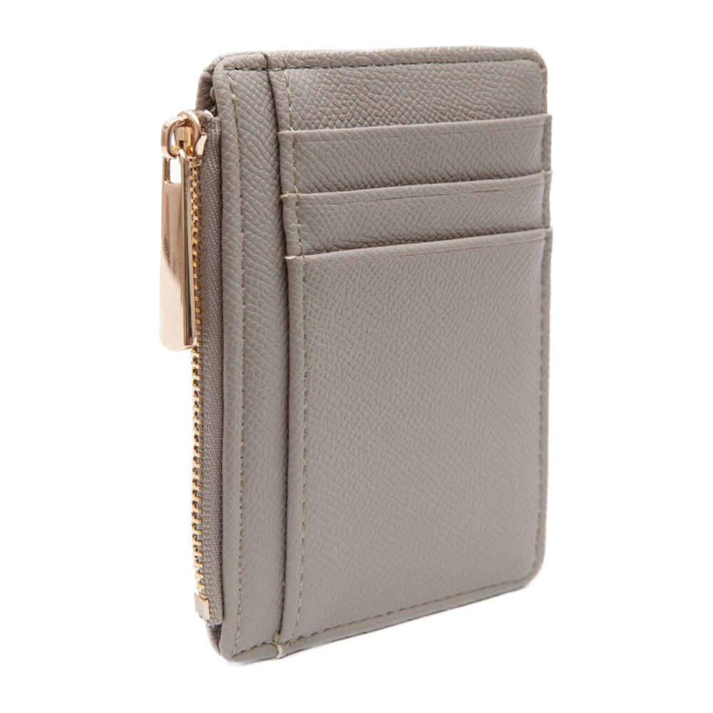 Tosca PU Wallet Textured Cardholder & Zip Slim Fit Purse Abbey Stone Beige Tosca — image 3