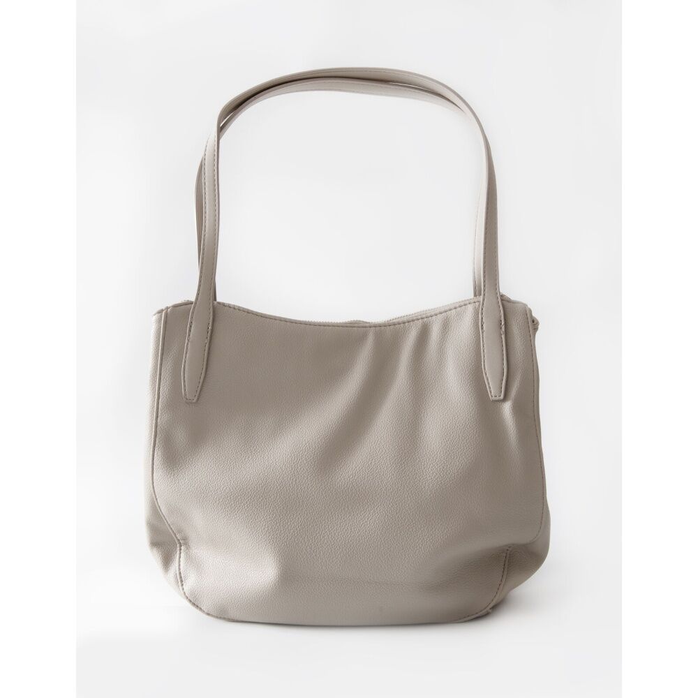Tosca Handbag Textured Shoulder Tote Everyday Bag Zip Closure Moonstuck Beige Tosca — image 2