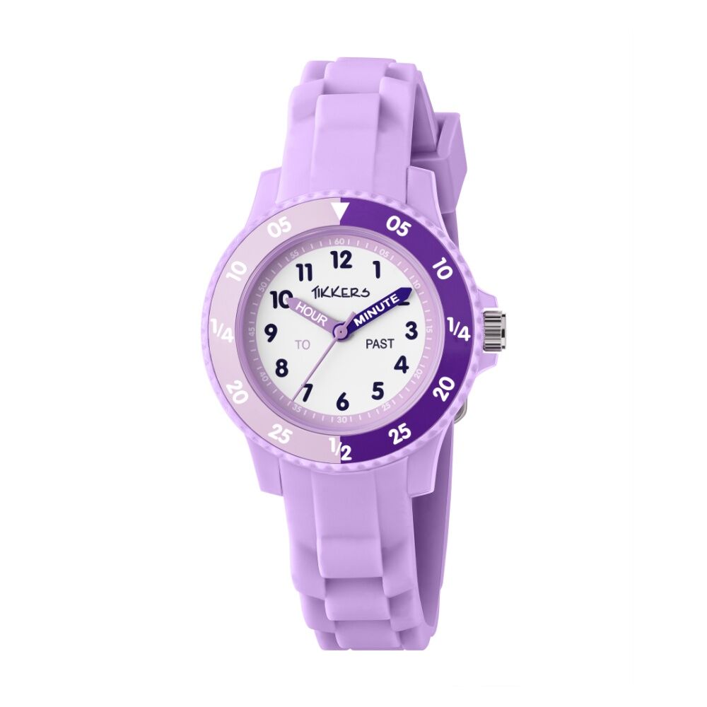 Tikkers Silicone Time Teacher Easy Read Dial Kids Watch Tikkers — Lilac