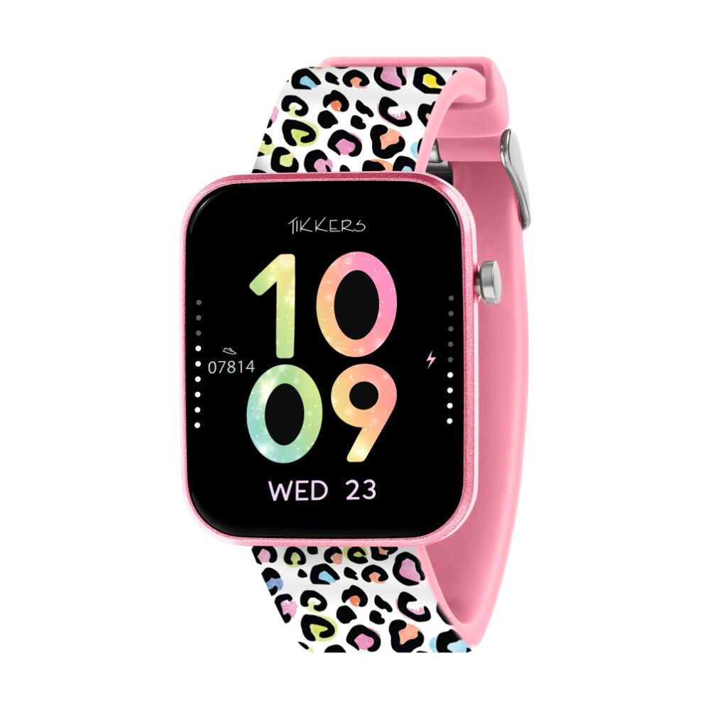 Tikkers Series 13 Leopard Print Silicone Strap Kids Smart Watch Pink Tikkers