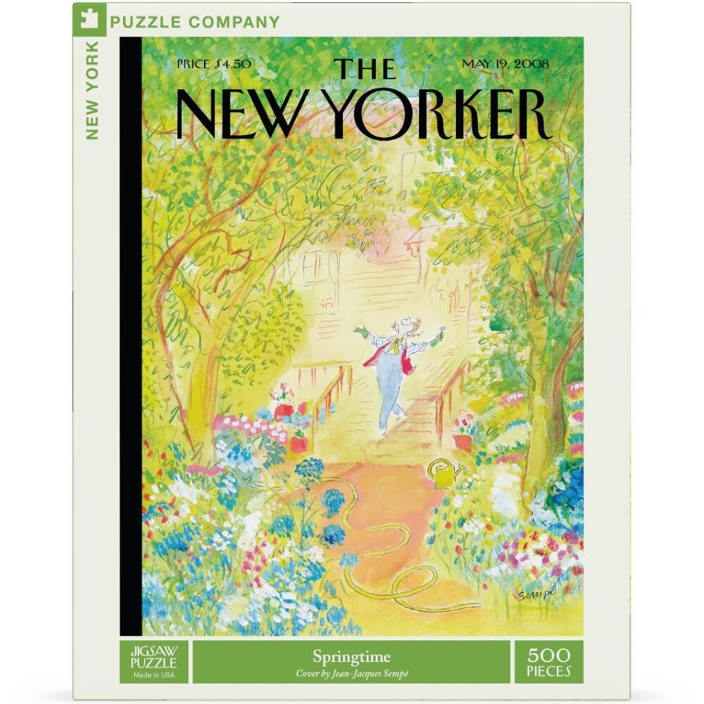 New York Puzzle Company Springtime Garden Vintage New-Yorker Cover Jigsaw (500 Pieces)