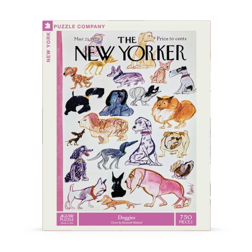 New York Puzzle Company Doggies Dog Breeds Illustration Jigsaw (750 Pieces)