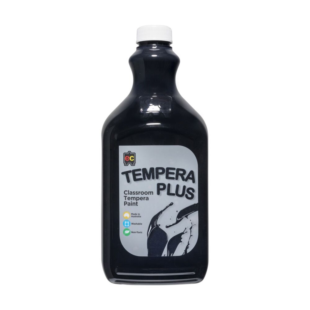 Educational Colours Tempera Plus Classroom Junior Student Paint Black 2L (4 Pack) — image 2