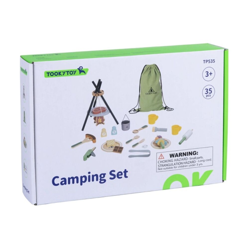 Tooky Toy Kids Camping Pretend Play Wooden Campfire Cooking Playset 3y+ Tooky Toy — image 6