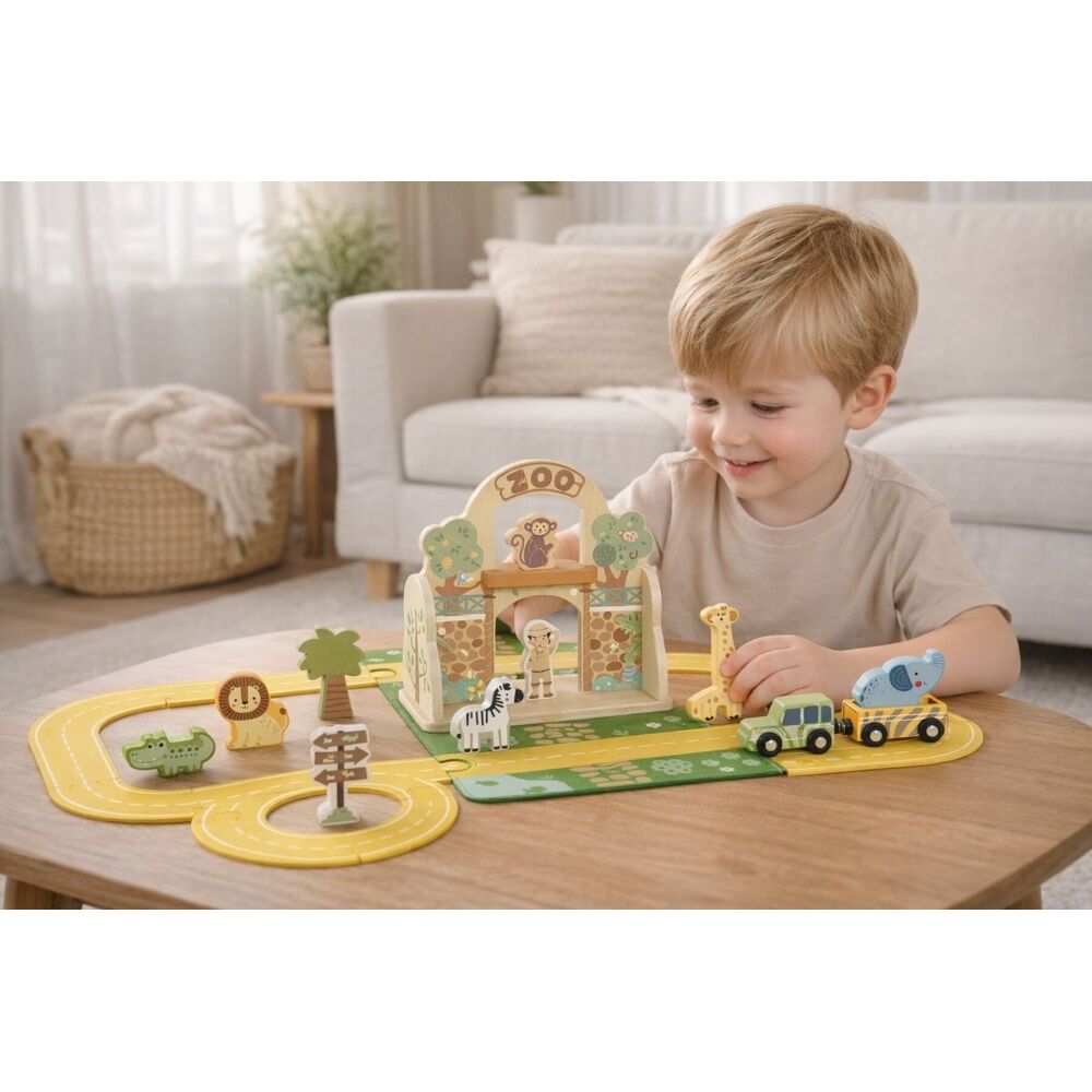 Tooky Toy Felt Zoo Play Portable Wooden Toddler/Kids Playset Age 18m+ Tooky Toy — image 4