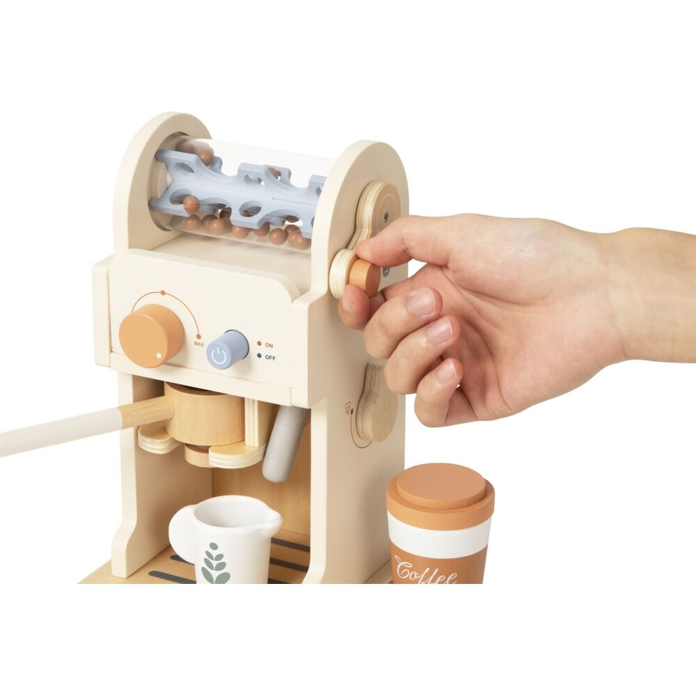 Tooky Toy Kids Pretend Play Coffee Machine Wooden Playset Accessories — image 3