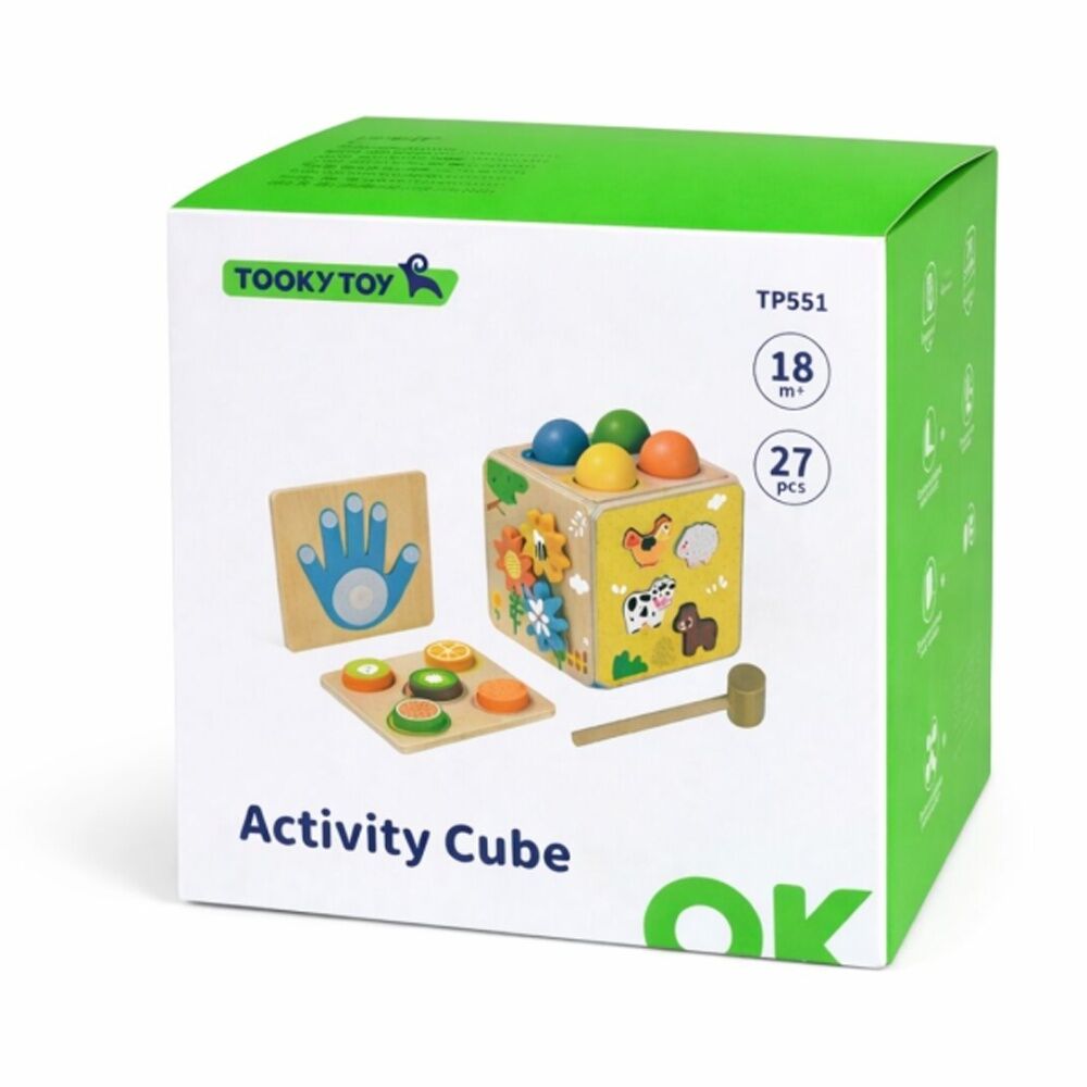 Tooky Toy Kids Toddler Wooden Activity Cube Developmental Playset 18m+ — image 6