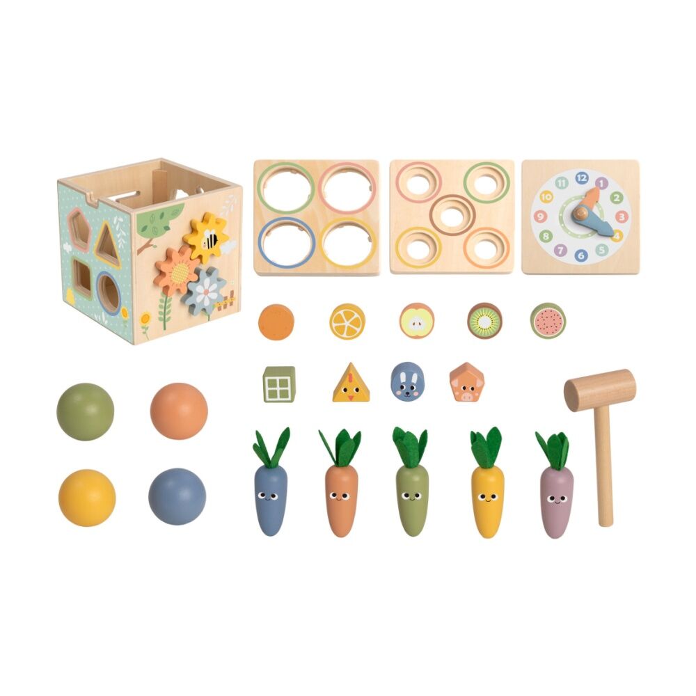 Tooky Toy Kids Toddler Wooden Activity Cube Developmental Playset 18m+ — image 3