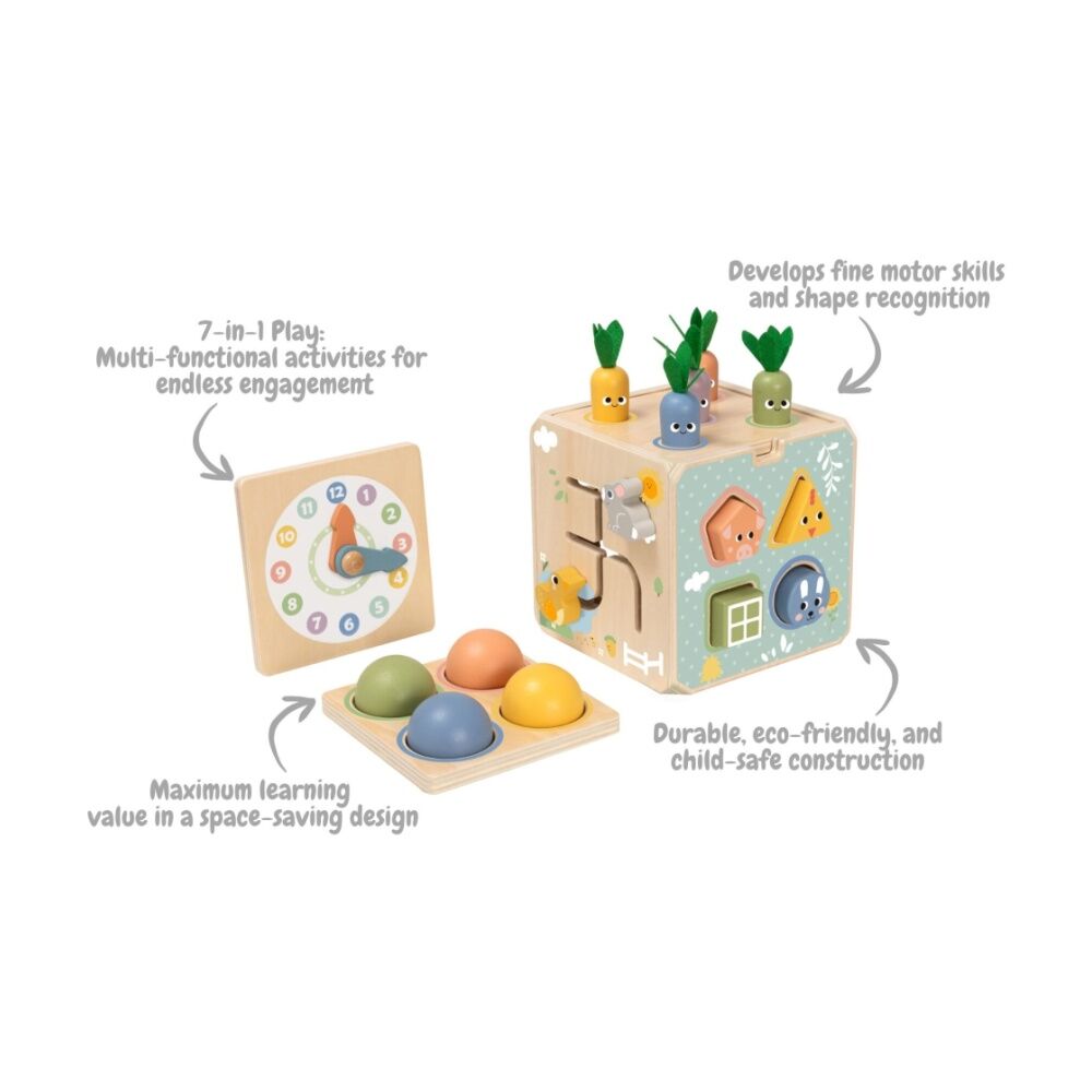 Tooky Toy Kids Toddler Wooden Activity Cube Developmental Playset 18m+ — image 5