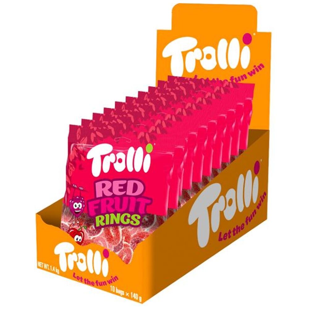 Trolli Red Fruit Rings 140g Party Favours Candy/Lollies/Gummies (8 Pack) — image 3