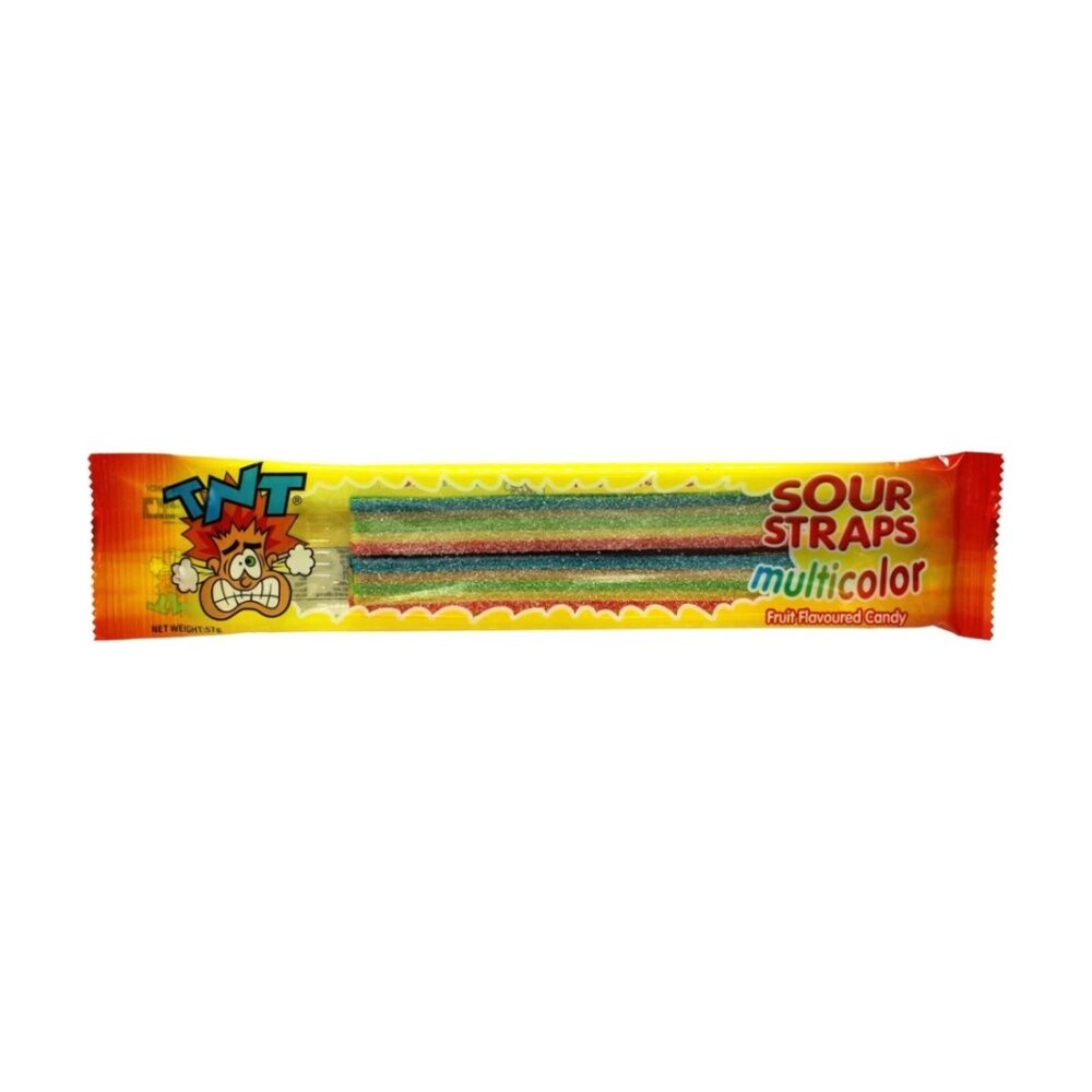 TNT Multi Strap 57g Fruit Flavour Chewy Sour Gummies/Lollies