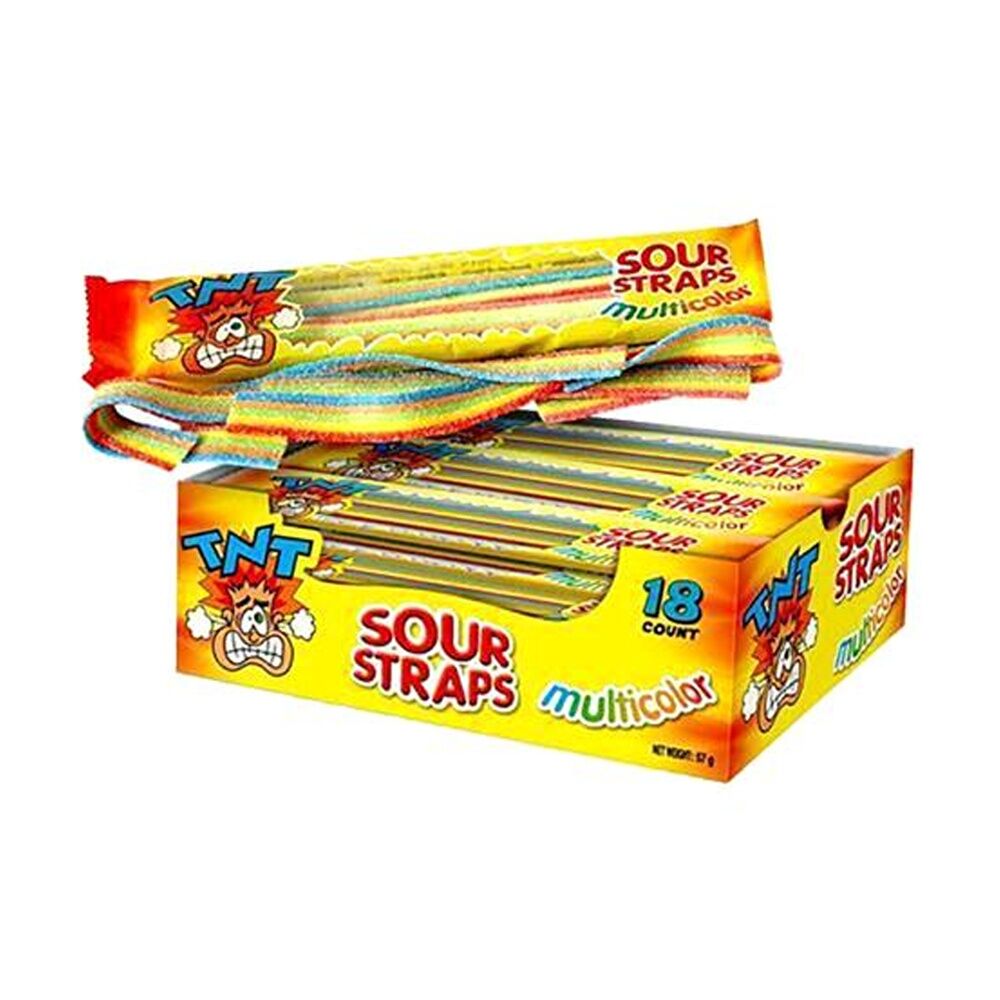 TNT Multi Strap 57g Fruit Flavour Chewy Sour Gummies/Lollies — image 2