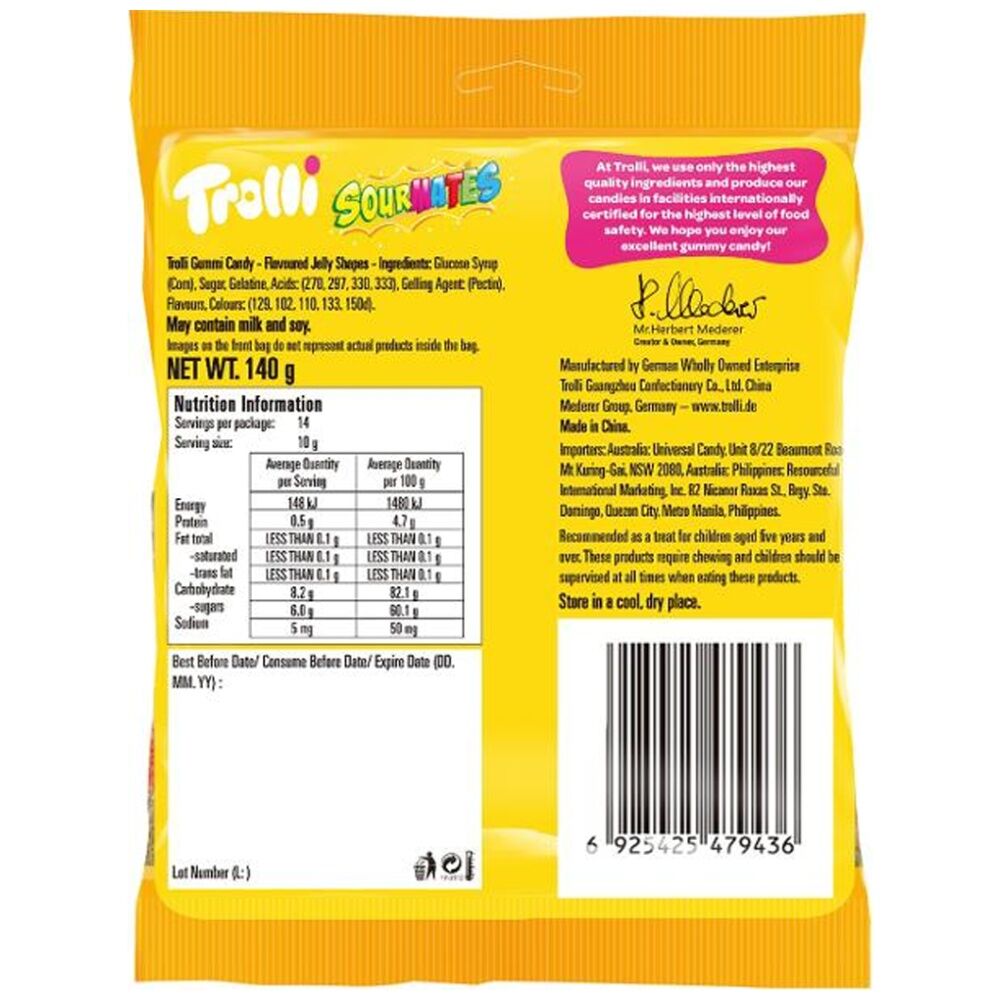 Trolli Sour Mates 140g Fruit Flavour Chewy Gummies/Lollies — image 2