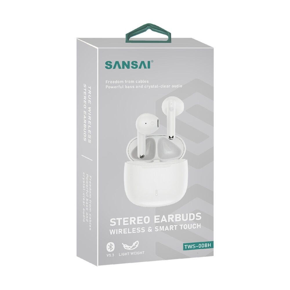 Sansai TWS Earphone V8 - Bluetooth 5.3 True Wireless Earbuds - Up To 30 Hours Playtime With Charging Case - Ultra-Lightweight 3.2g Per Earbud - — image 4