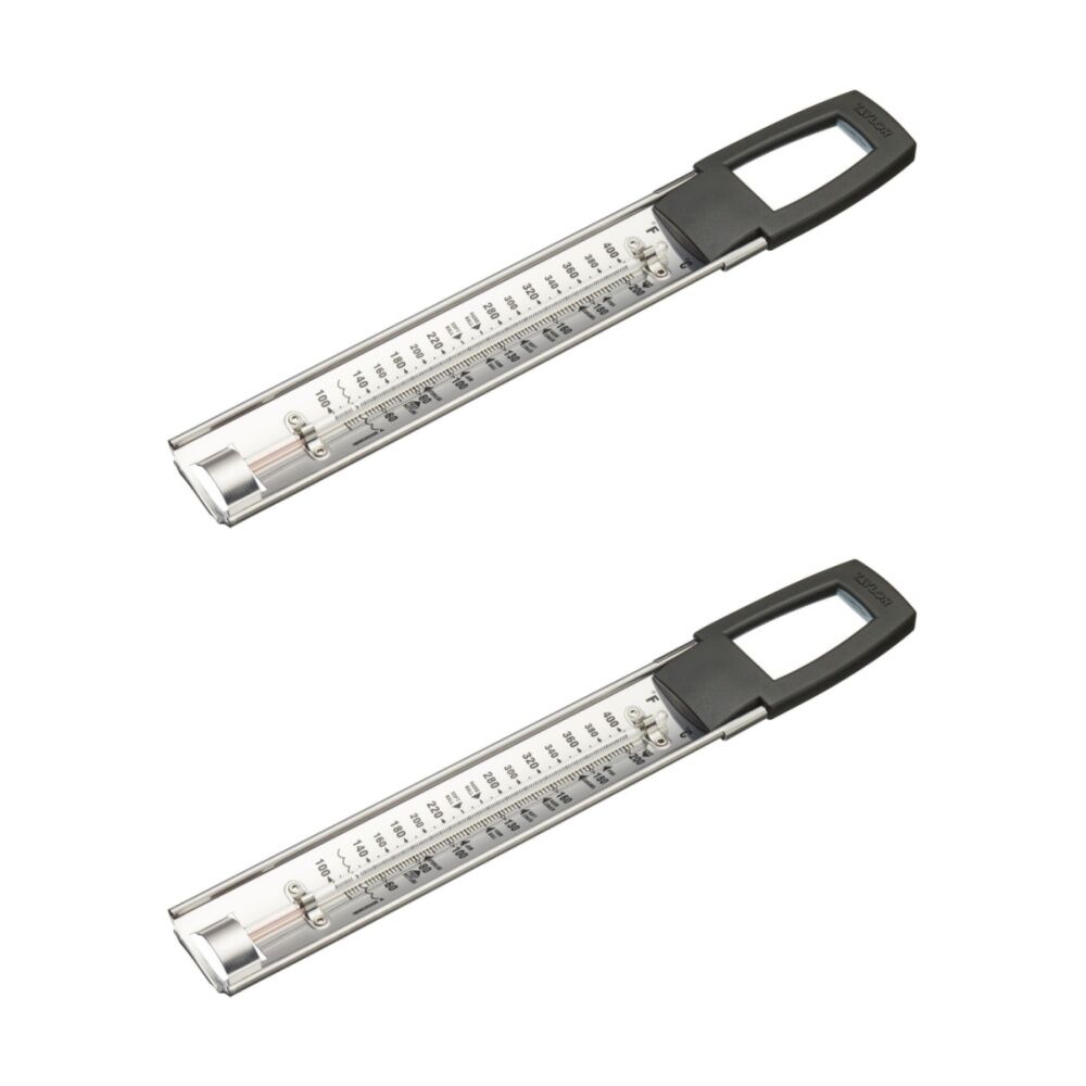 Taylor Pro Stainless Steel Curved Jam Thermometer 40-200°C (100-400°F) (2 Pack)