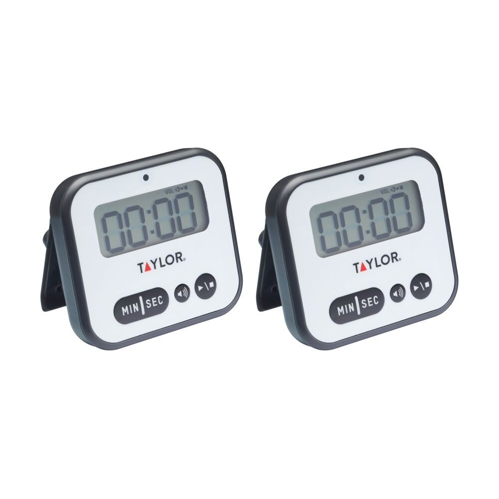 Taylor Pro Super Loud Digital Kitchen Timer w/ Light Alert 5x7.5x8.5cm (2 Pack)