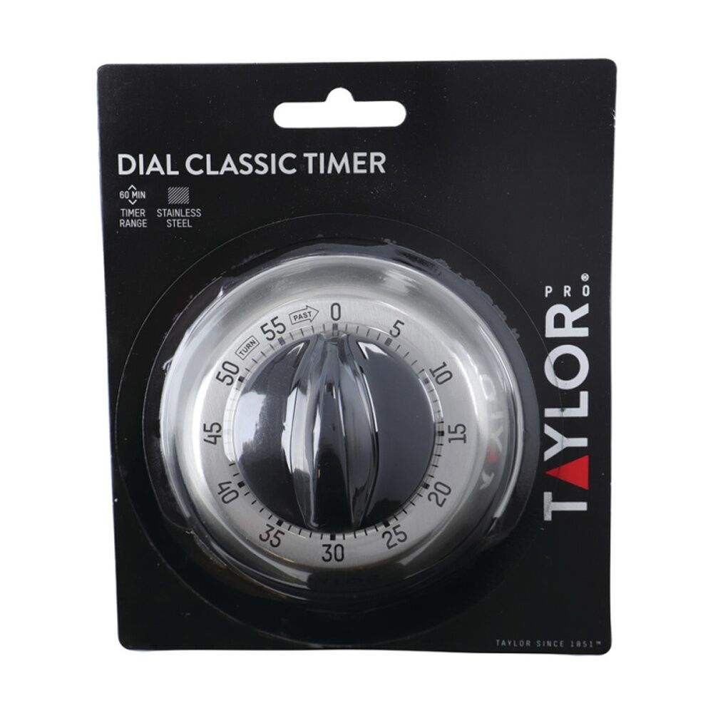 Taylor Pro Wind Up Dial Classic 60 Minute Kitchen Timer Stainless Steel (2 Pack) — image 3