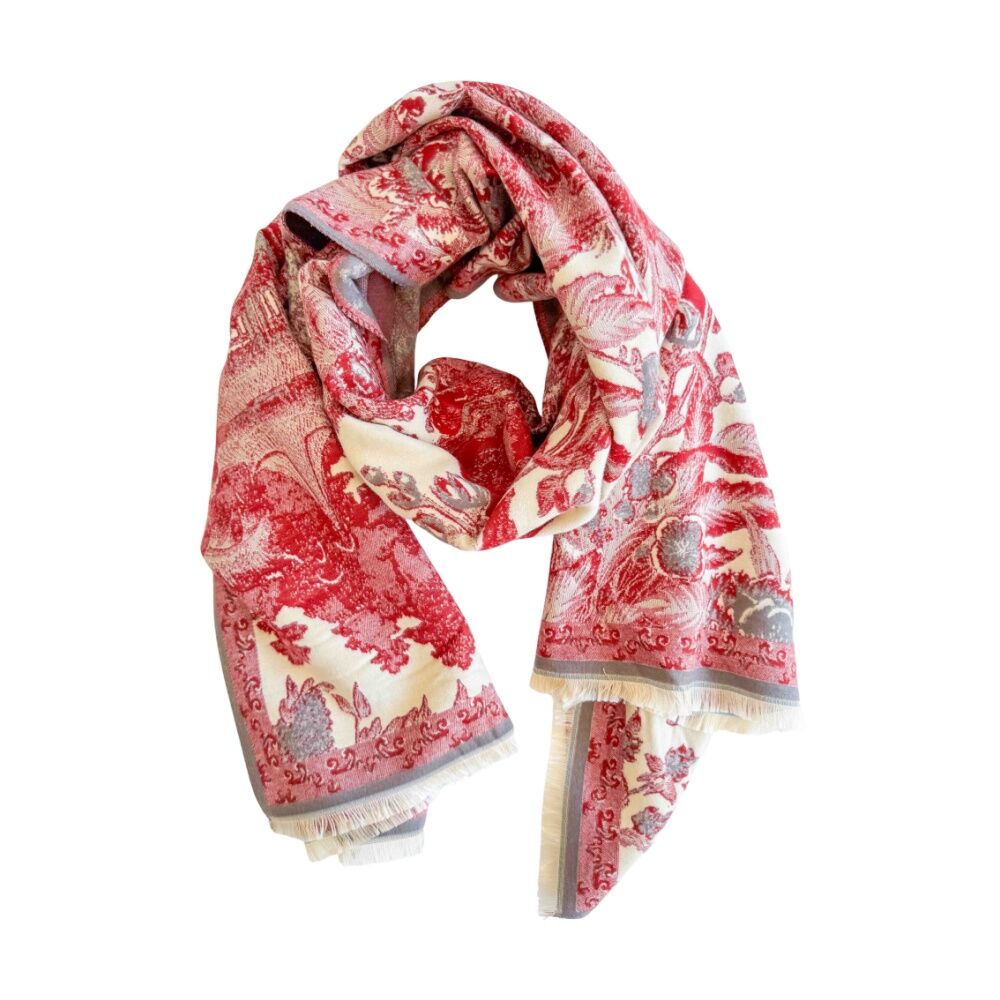 Urban Products 180cm Araminta Toile Scarf Red Pattern Women's Accessory
