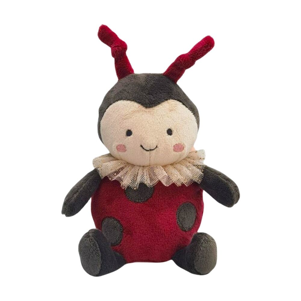 Urban Products 17cm Ladybug Rattle Red/Black Kids Plush Soft Toy
