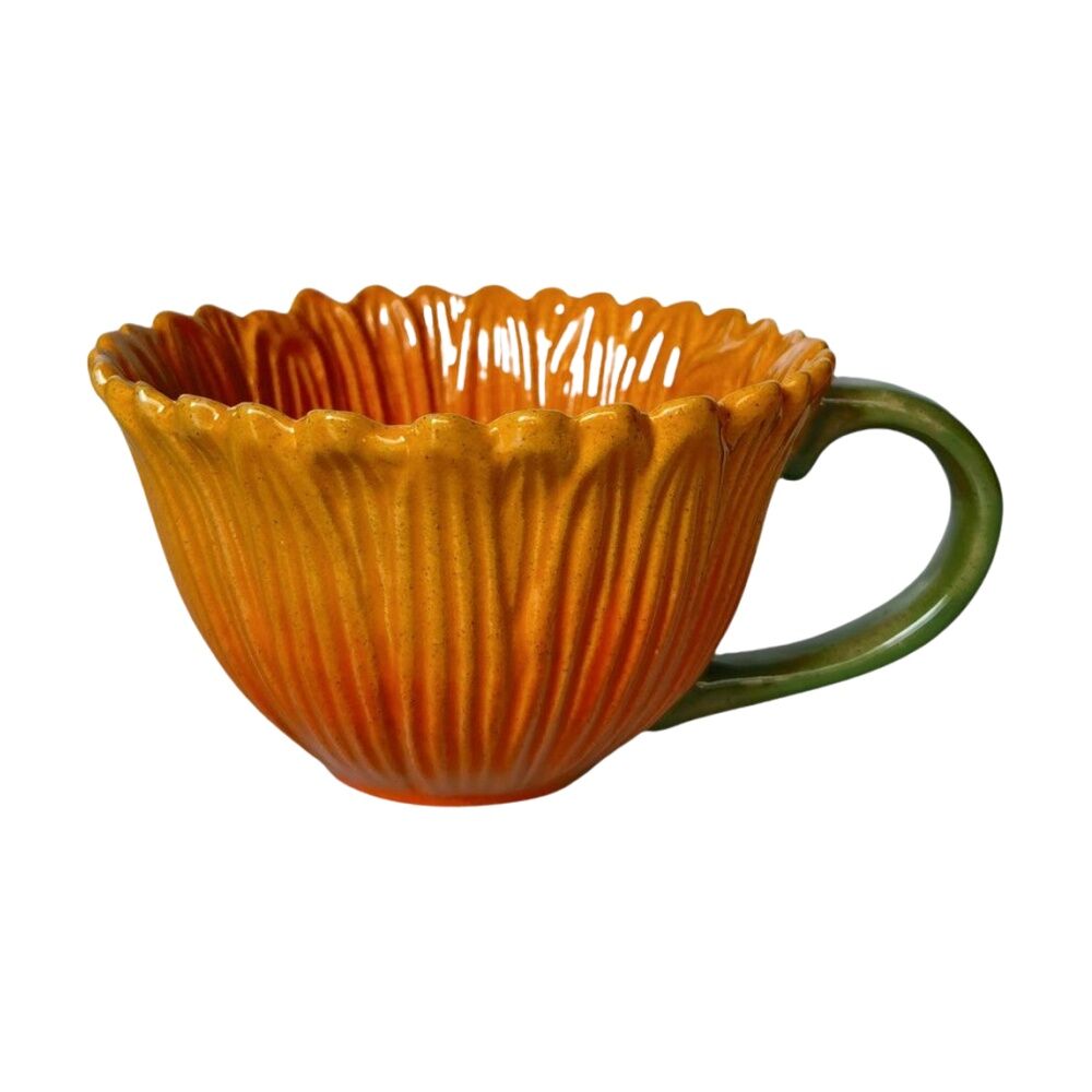 Urban Products Sunflower Mug Yellow Ceramic Coffee Or Tea Cup 7cm (2 Pack) — image 2