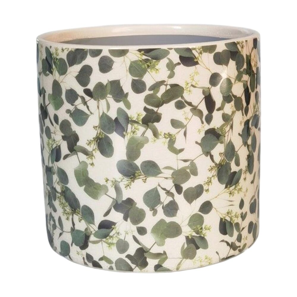 Urban Products 17cm Eucalypt Foliage Planter Green Ceramic Decorative Pot