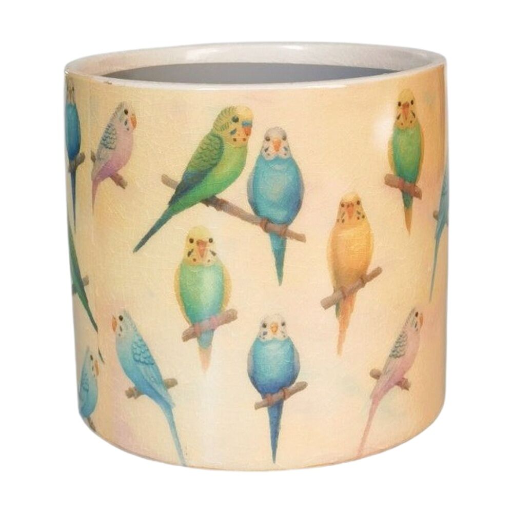 Urban Products Budgie Planter Yellow/Blue Ceramic Decorative Pot 17cm (2 Pack) — image 2