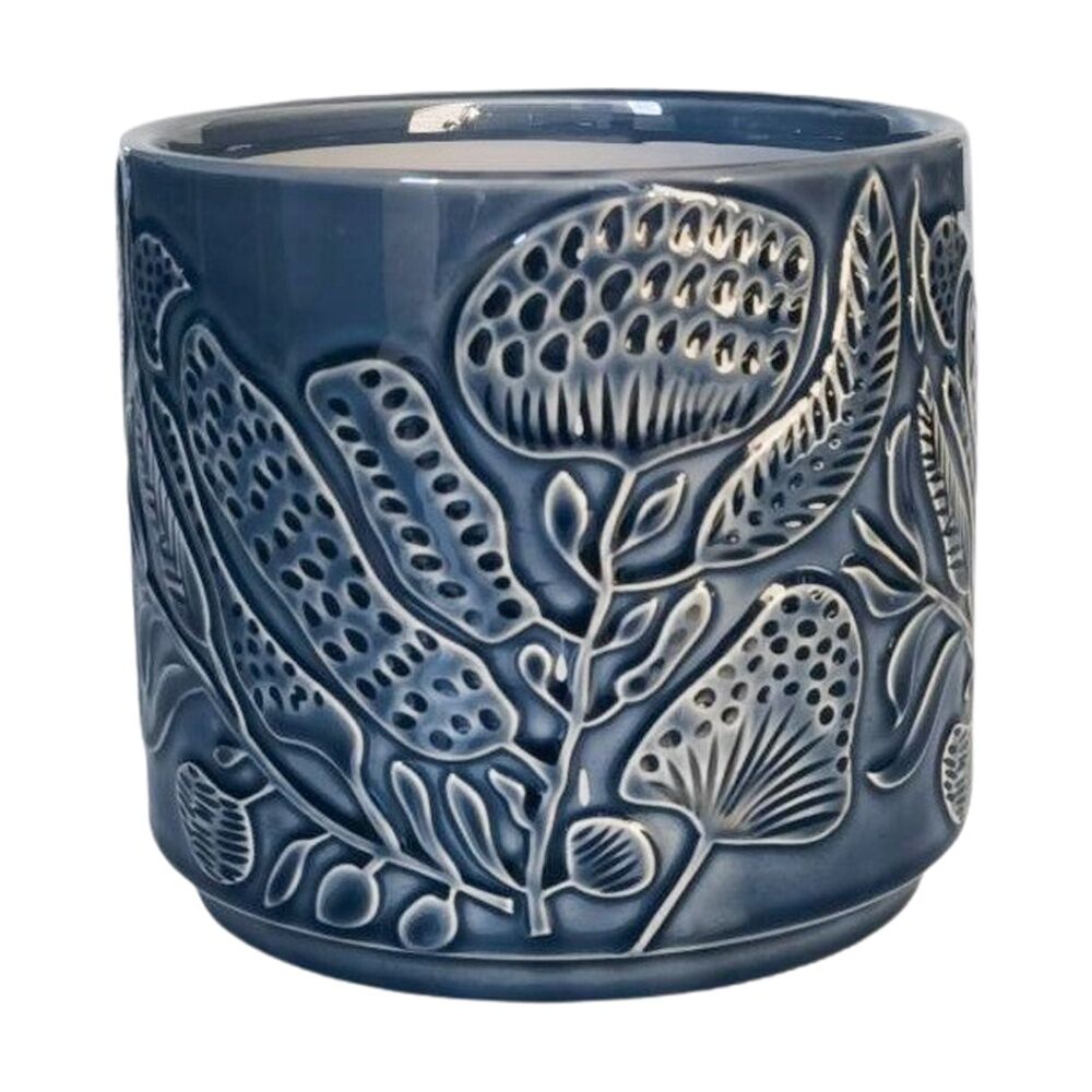 Urban Products 17cm Corindi Planter Blue Decorative Ceramic Pot