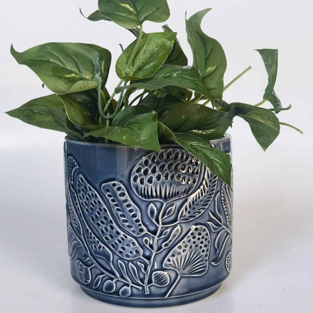 Urban Products 17cm Corindi Planter Blue Decorative Ceramic Pot — image 3