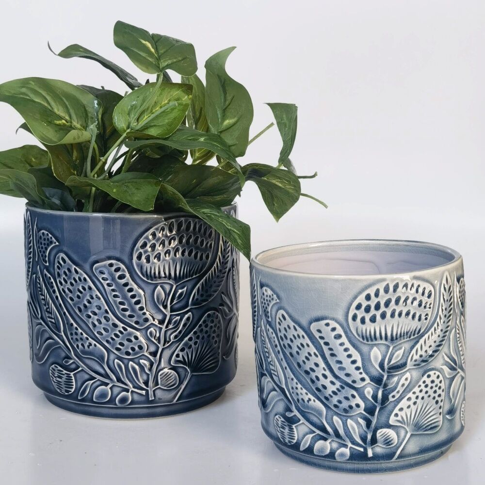 Urban Products 17cm Corindi Planter Blue Decorative Ceramic Pot — image 2