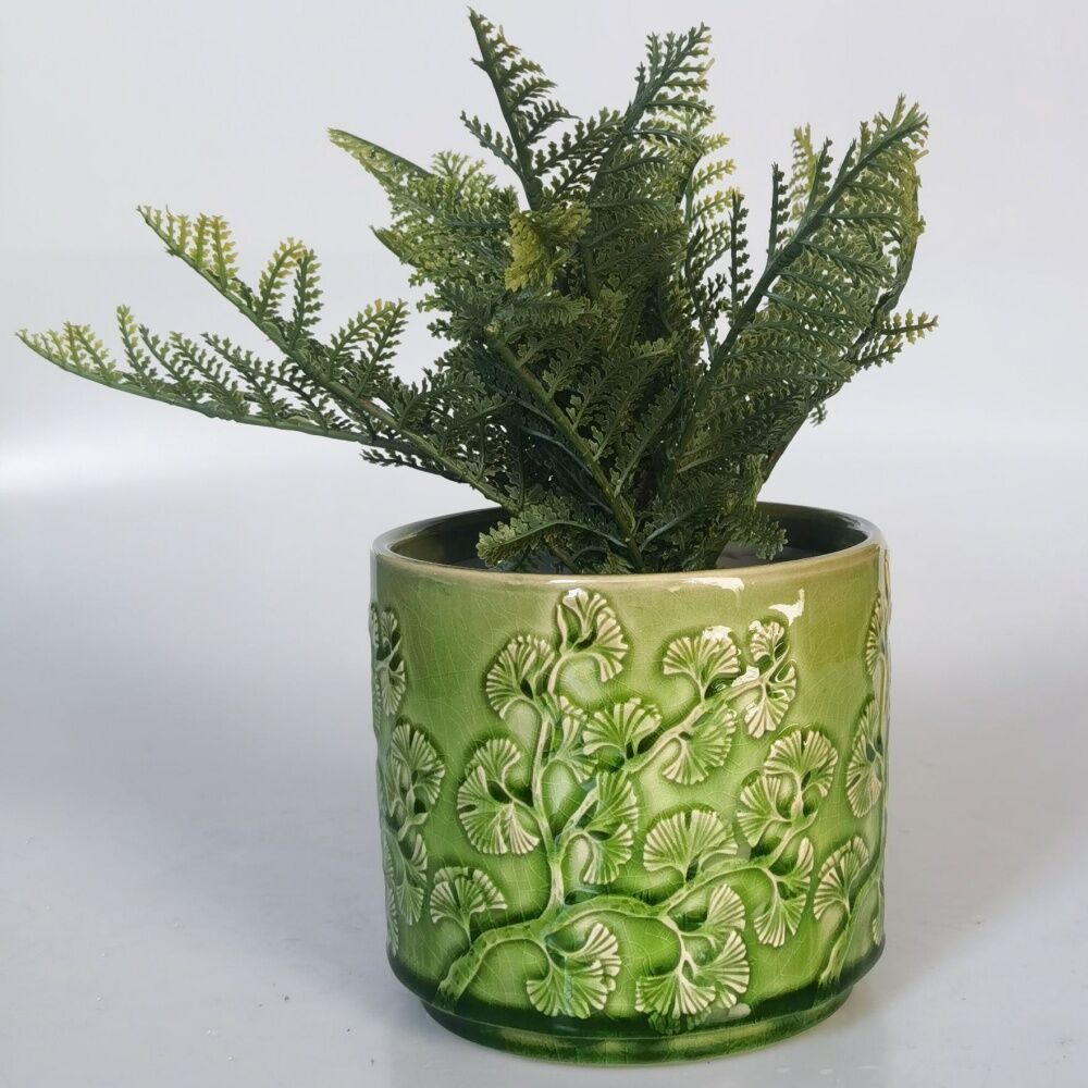 Urban Products 14cm Hakone Planter Green Decorative Ceramic Indoor Pot — image 3