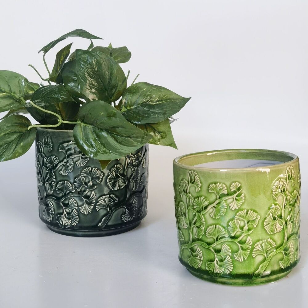 Urban Products Hakone Planter Green Decorative Ceramic Pot 17cm (2 Pack) — image 3