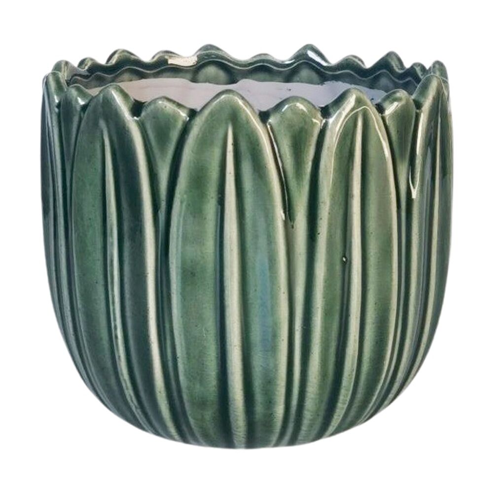 Urban Products 17cm Daintree Planter Green Ceramic Glossy Finish Pot