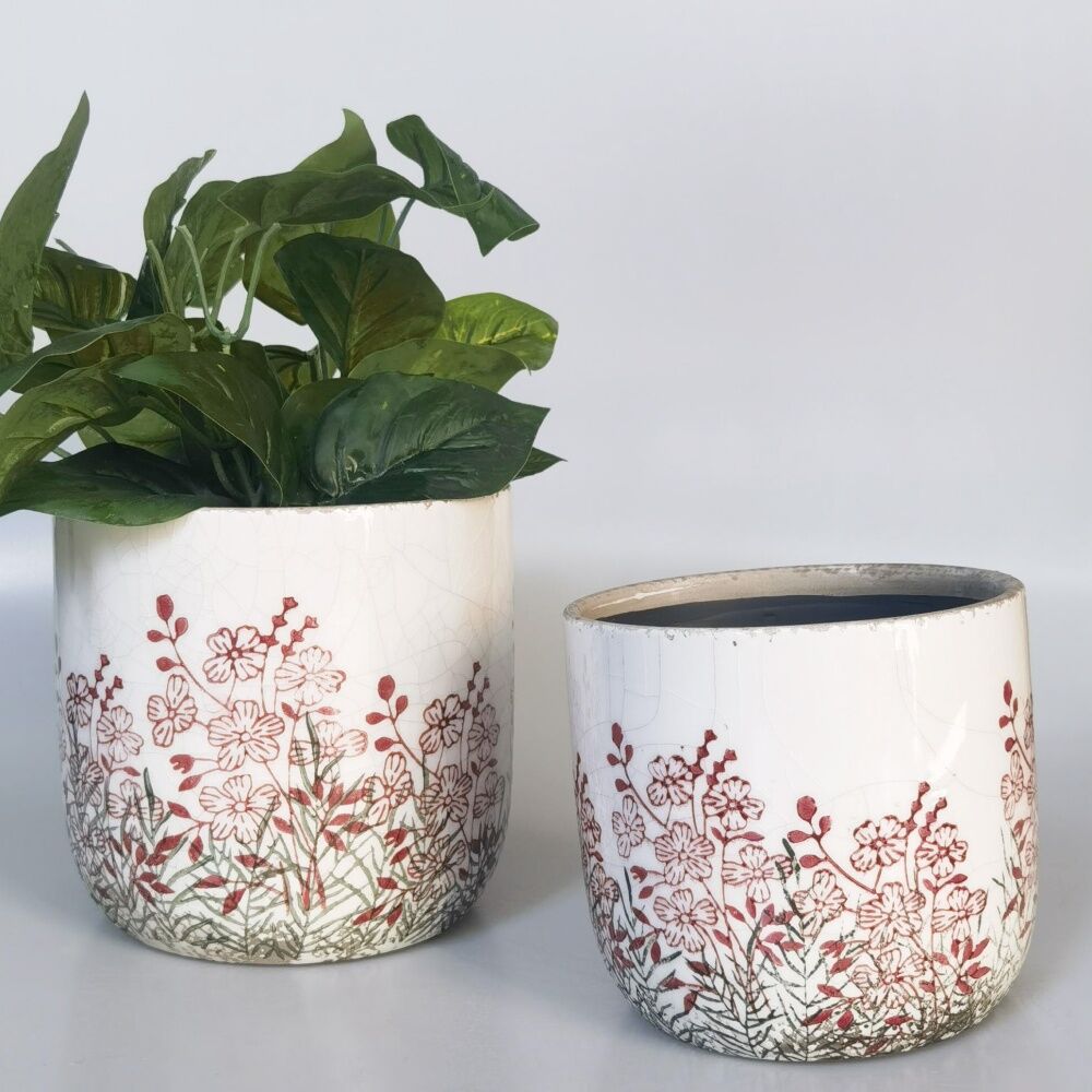 Urban Products 14cm Seline Planter Pink/Green Decorative Ceramic Pot — image 2