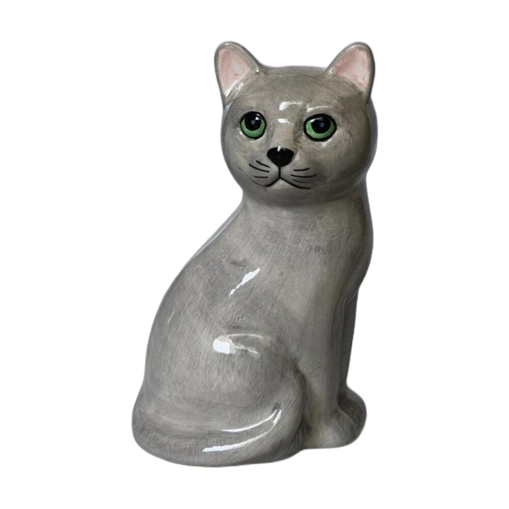 Urban Products 12cm Cappy Cat Grey Ceramic Decorative Glossy Finish Vase