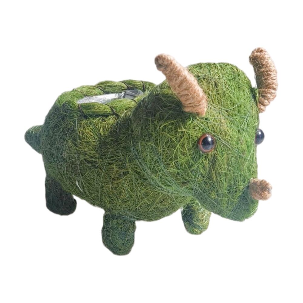 Urban Products Triceratops Dinosaur Husk Planter Green Decorative Indoor Plant Holder