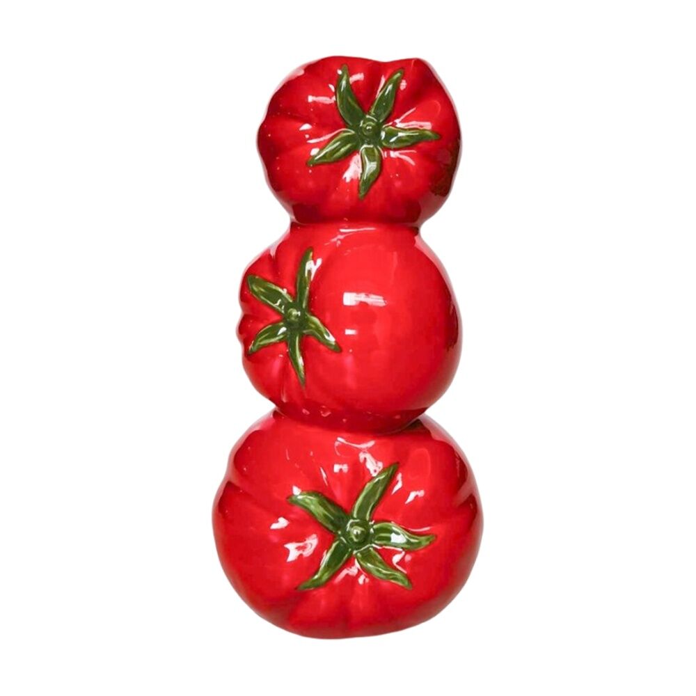 Urban Products 23cm Trio Of Tomato Red Decorative Ceramic Vase