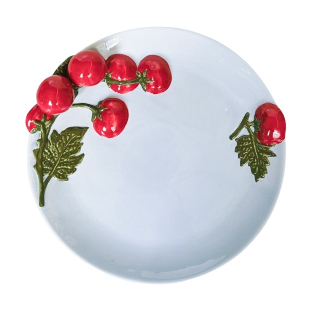 Urban Products 26cm Tomato Ceramic Plate Blue Decorative Serveware