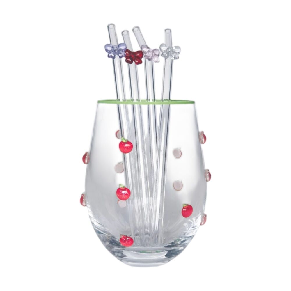 Urban Products Kaya Bow Glass Straws Multicolour Set 20cm (4 Pieces) — image 3
