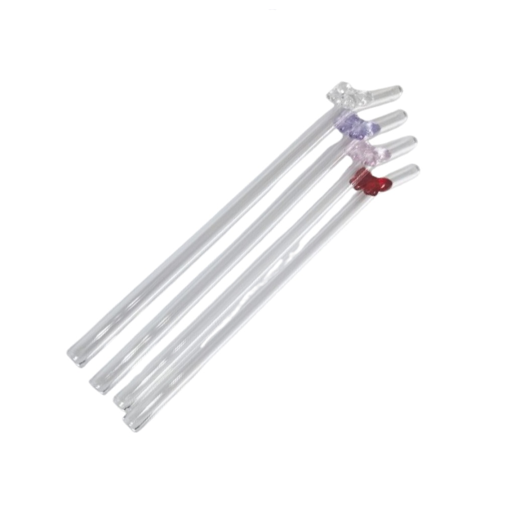 Urban Products Kaya Bow Glass Straws Multicolour Set 20cm (4 Pieces)