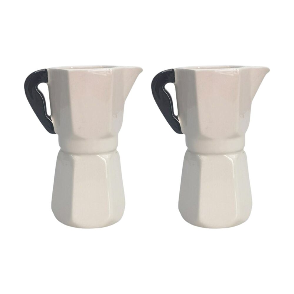 Urban Products Coffee Pot White Ceramic Vase Kitchenware 16cm (2 Pack)