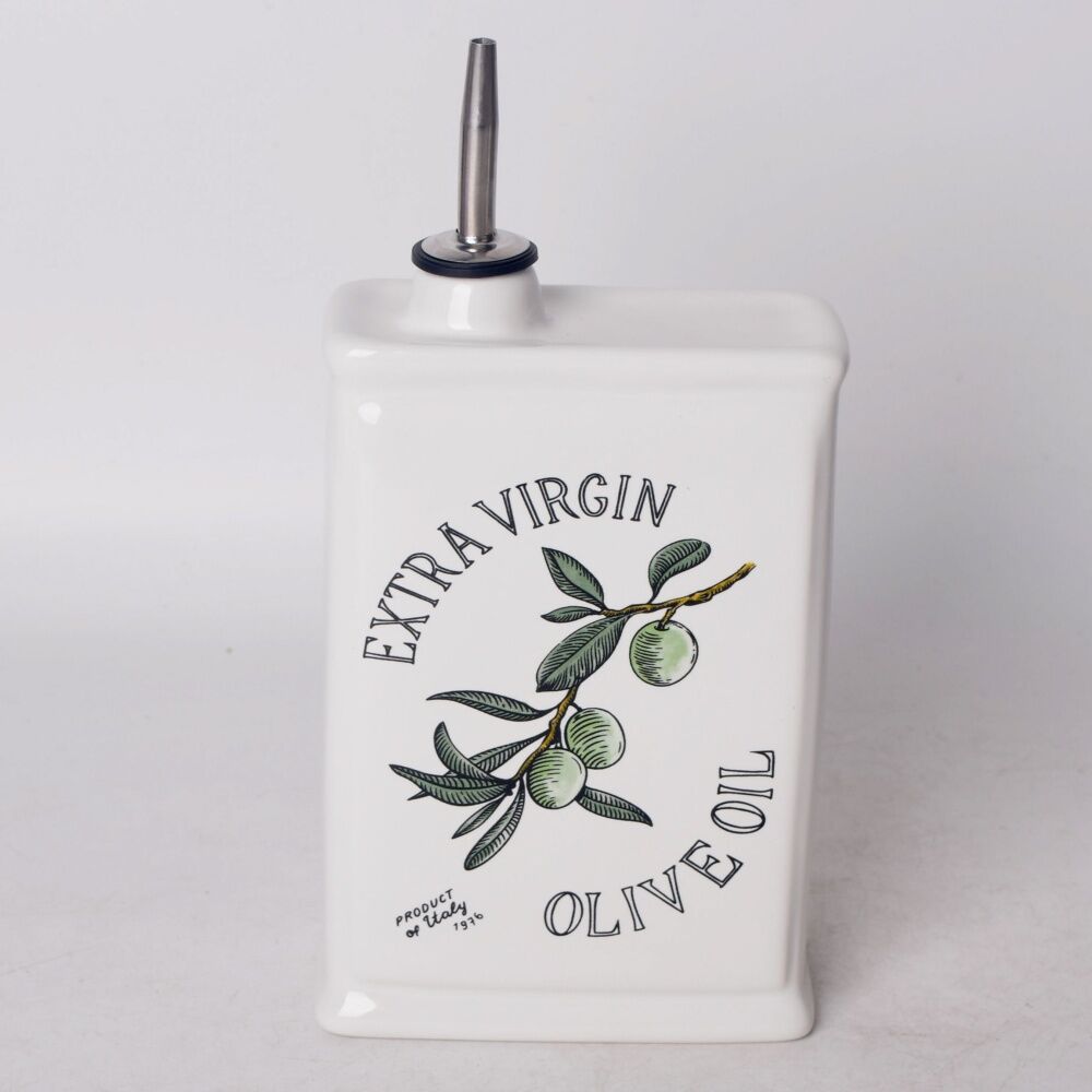 Urban Products 17cm Olive Oil Classic Decanter White Ceramic — image 2
