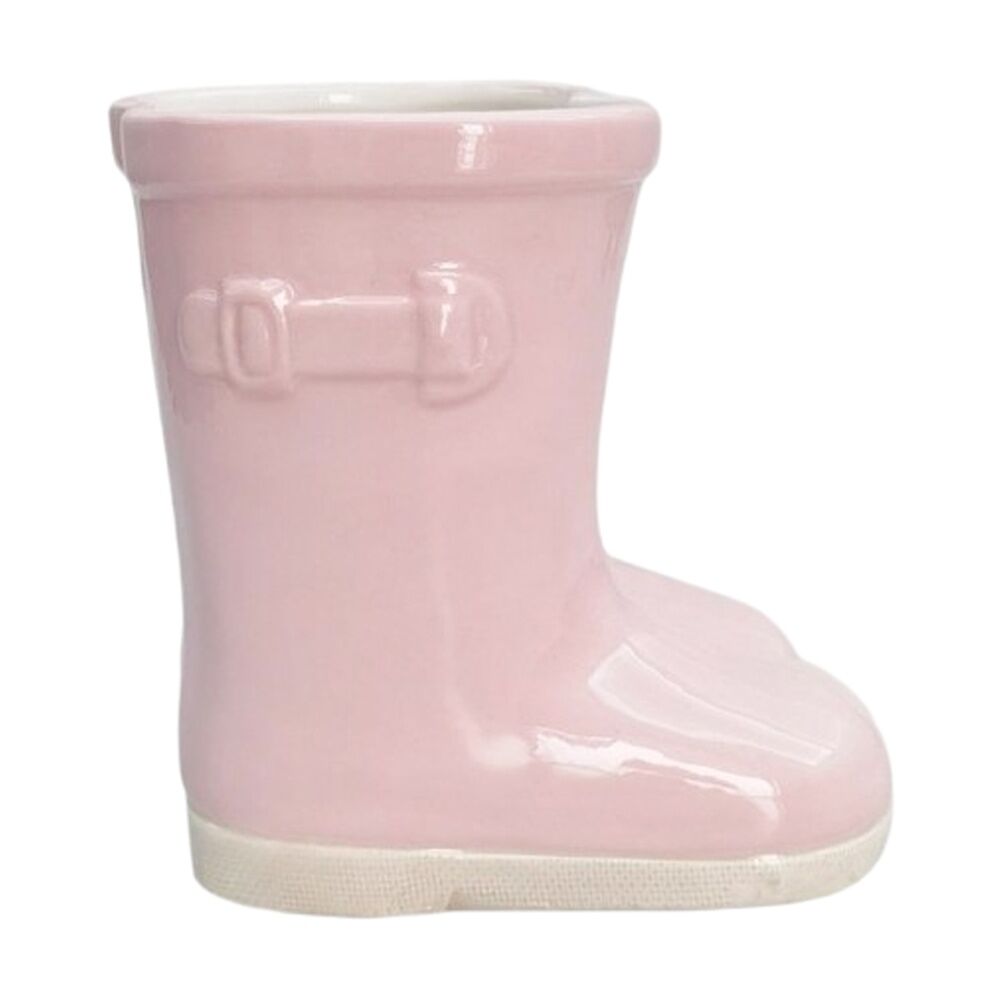 Urban Products 15cm Gumboot Planter Pink Glossy Finish Ceramic Home Decor