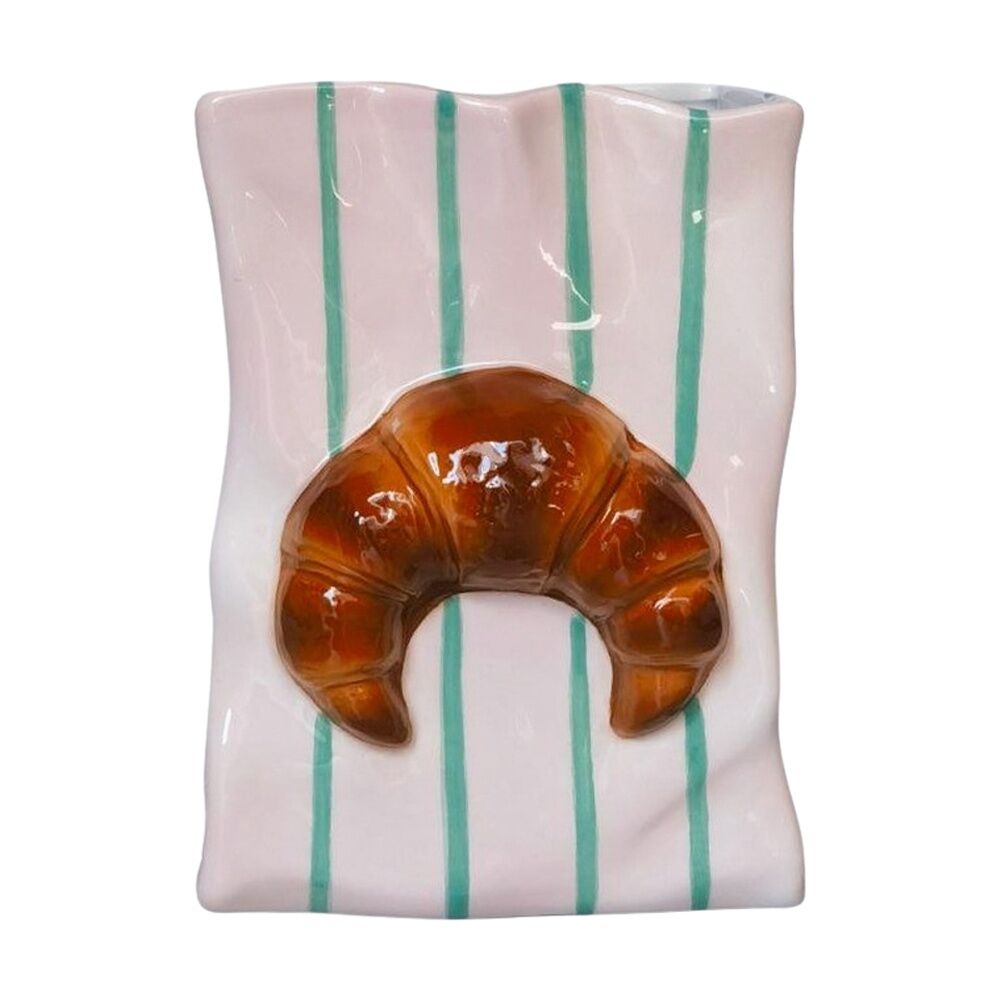 Urban Products 18cm Croissant Bag Pink/Brown Ceramic Decorative Vase