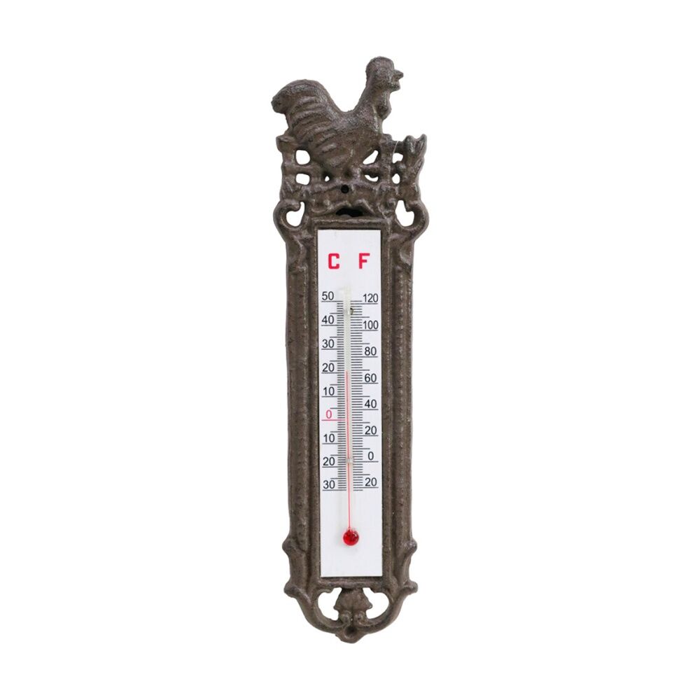 LVD 24x6x2cm Decorative Bird Cast Iron Thermometer Home Decor