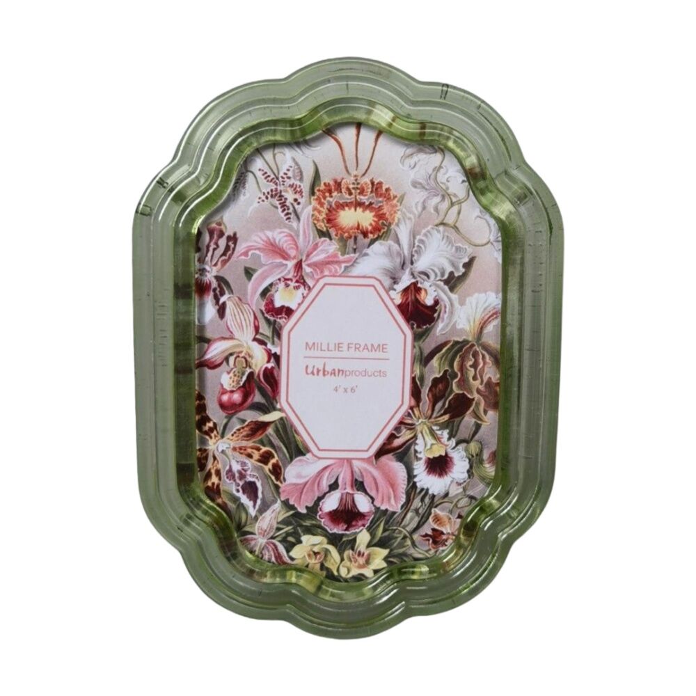 Urban Products 4x6inch Millie Decorative Floral Photo Frame — Green