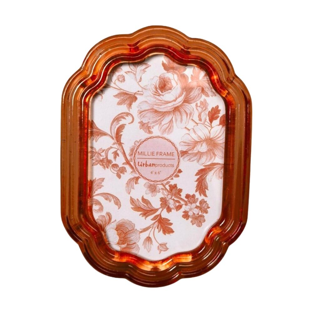 Urban Products 4x6inch Millie Decorative Floral Photo Frame — Orange